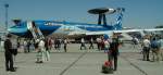 Boing 707-320. Der AWACS Aufklrer in den Farben zum 50. Jubilum der Grndung der NATO. Foto: ILA 2000 