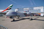 Airbus und IAI (Israel Aerospace Industries Ltd.) Aufklärungsdrohne Heron TP mit allwetterfähigen Eigenschaften. L=14m; Spannweite:26,6m; Antrieb durch einen Turboprop Motor 
 Pratt&Whittney Canada PT6 mit 900kW/1200PS. Geschwindigkeit: 200kts/370km/h. Operationshöhe: 45000ft (13716m). Zuladung: 1400kg. Foto: ILA 2018