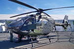 +8256. SHS EC 135 T1. Leichter zweimotoriger Mehrzweckhubschrauber der Bundeswehr. Triebwerke: 2x Turbomeca ARRIUS 2 B1 mit je 466PS (343kW) Leistung. Vreise 222km/h. Vmax 287km/h. Max 3 Passagiere. Foto: ILA 2018