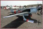 D-EIFW. Ein 1:2 Nachbau einer Focke Wulf 190. Der kleine Flitzer der Lfte wird von einem 90PS Motor angetrieben. Die Reichweite betrgt 900km. Vmax 320km/h. Vreise 225km/h. Foto: ILA 2008, 30.05.2008