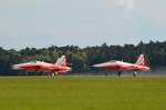Die Patrouille Suisse mit Northrop F5-Tiger II beim Start auf der ILA 2014 am 24.05.14