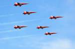 Das Kunstflugteam Patrouille Suisse mit Northrop F5-Tiger II im Flugdisplay auf der ILA 2014 am 24.05.14