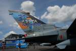 Tail eines Panavia PA-200  Tornado , ein Erprobungsträger aus Manching. (ASSTA 3.1 = Avionics System Software Tornado Ada). Ziel von ASSTA 3.1 ist die Aufrüstung und Angleichung der drei bei der BW eingesetzten Tornado Muster (IDS, ECR und Recce) um alle denkbaren Einsatzformen im Verband ausführen zu können. Foto: 25.05.2014, ILA 2014 Berlin
