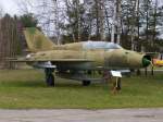 MiG 21UM doppelsitziges bungsjagdflugzeug, 2100 km/h, Dienstgipfelhhe 17000m. April 2010 in Finow.