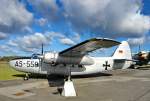 Hunting Percival P.66; Pembroke C.Mk.54. Erstflug am 20 November 1952. Ein leichtes Transportflugzeug für 2 Piloten und 8 Passagiere. Antrieb:2x9 Zylinder-Sternmotor Alvis Leonides 127 mit je 550PS. Vmax.300km/h; Reichweite:1850km. Bis 1975 wurden 33 Maschinen der Baureihe C.Mk54 mit unterschiedlichen Funktionen bei Heer, Luftwaffe und Marine eingesetzt. Foto:08.02.2015, Militär Historisches Museum, Flugplatz Berlin-Gatow