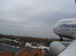 Blick von der Tragflche der Boeing 747. Technik-Museum Speyer, 01.11.05.