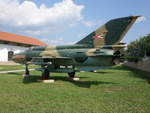 MIG 21, Version 75, Turbojet Tumanski R-11F-300 Triebwerk, Kennung 3945, Szolnok Luftfahrt Museum Ungarn (08.09.2018)