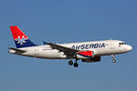 Air Serbia, YU-APK, Airbus A319-132, msn: 2032, 13.Februar 2022, ZRH Zürich, Switzerland.