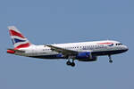 British Airways, G-EUPG, Airbus A319-131, msn: 1222, 19.Mai 2023, AMS Amsterdam, Netherlands.