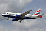 British Airways, G-EUOF, Airbus A319-131, msn: 1590, 06.Juli 2023, LHR London Heathrow, United Kingdom.