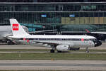 British Airways, G-EUPJ, Airbus A319-131, msn: 1232,  1919-2019  BEA Livery, 03.April 2026, ZRH Zürich, Switzerland.