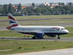 British Airways A 319-131 G-EUPA bei der Ankunft in Berlin-Tegel am 05.09.2010
