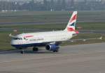 British Airways A 319-131 G-EUPZ bei der Ankunft in Berlin-Tegel am 09.10.2010