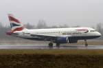 British Airways, G-EUOB, Airbus, A319-131, 20.02.2011, BSL, Basel, Switzerland          