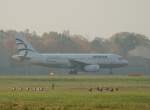 Aegean A 319-132LR SX-DGG kurz vor dem Start in Berlin-Tegel am 29.10.2011