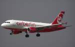 Air Berlin A319 HB-IOX approach on RWY 23L @DUS. 27.07.2012