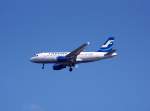 Finnair Airbus A319-112 OH-LVH am Vormittag des 30.06.08 beim Landeanflug zum Flughafen Berlin-Tegel.