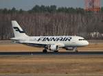 Finnair A 319-112 OH-LVB nach der Landung in Berlin-Tegel am 14.04.2013