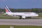 F-GRHO / Air France / A319-111 rollt in MUC zum Start nach Paris (CDG) 09.04.2014
