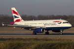 British Airways, G-EUPR, Airbus, A319-131, 12.02.2015, BSL, Basel, Switzerland 





