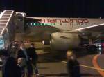 Eine gerade gelandete Germanwings Maschine aus Mailand in Köln/Bonn