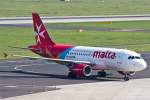 Air Malta (KM/AMC), 9H-AEG  Mdina , Airbus, A 319-112 (neue AM-Lkrg.), 22.08.2015, DUS-EDDL, Düsseldorf, Germany 	  	