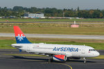 Air Serbia Airbus A319-132 YU-API am 28.08.2016 in Düsseldorf.