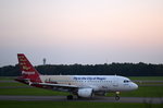 Czech Airlines Airbus A319 OK-NEP (Fly to the City of Magic!) beim rollen zum Start in Hamburg Fuhlsbüttel am 14.09.16