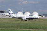 Ein Airbus A-320-232 der Aegean Airlines mit der Kennung SX-DVX aufgenommen am 30.05.09 am Stuttgarter Flughafen.