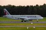 Qatar Airways Airbus A320 A7-ADF beim Start am Airport Hamburg Helmut Schmidt am 28.08.17
