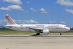 Tunisair, TS-IMH, Airbus A320-211, msn: 402,  Ali Belhaouane , 09.Juli 2012, LYS Lyon, France.