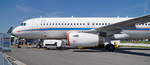 D-ATRA. Airbus A320-232 der DLR. Die ATRA ist in Braunschweig stationiert und dient Forschungsprojekten rund um das Flugzeug. Foto: ILA 2018