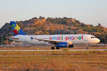 Small Planet Airlines (Germany), D-ASPE, Airbus A320-232, msn: 2029, 08.Oktober 2018, RHO Rhodos, Greece.