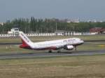 Air Berlin-Airbus A320 beim Start in Berlin-Tegel auf der Runway 08R