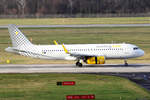 Vueling Airbus A320-232 EC-MJC nach der Landung in Düsseldorf 19.1.2020