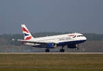 British Airways, Airbus A 320-232, G-EUYG, BER, 10.04.2023