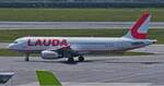 9H-LMG, Airbus A320-232, von Lauda Europe, auf dem Weg zur Startbahn auf dem Flughafen in Wien. 04.05.2026