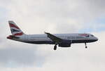 British Airways, Airbus A 320-232, G-EUYE, BEr, 06.04.2026