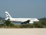 Aegean A 320-232 SX-DVM kurz vor dem Start in Korfu am 17.07.2010
