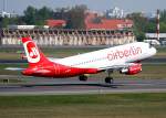 Air Berlin A 320-214 D-ABFT beim Start in Berlin-Tegel am 21.04.2011