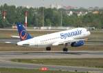 Spanair A 320-232 EC-JNC beim Start in Berlin-Tegel am 07.05.2011