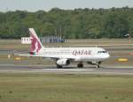 Qatar Airways A 320-232 A7-AHB beim Start in Berlin-Tegel am 08.05.2011