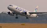 ADRIA Airbus A320 S5-AAS beim Start an Maribor Flughafen MBX. / 31.01.2012