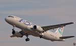 ADRIA S5-AAS Airbus A320 bei Trainingsflug an Maribor Flughafen MBX. / 31.01.2012