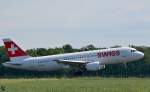 SWISS A320-214 HB-JLR bei Landung an Maribor Flughafen MBX.