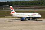 British Airways A 320-232 G-EUUG bei der Ankunft in Berlin-Tegel am 17.05.2012