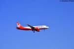 Air Berlin (Belair) Airbus A320-214 HB-JOZ am 12.08.2012 in Frankfurt.