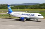 Ein A320 von Thomas Cook in Friedrichshafen, aufgenommen Anfang Mai in Friedrichshafen, ...
