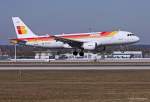 Iberia, EC-ILR  San Juan de la Pena , A320-214 bei der Landung in MUC aus Madrid (MAD) 16.03.2013