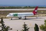 Air VIA, LZ-MDC, A320-232 rollt nach der Landung auf Kos (KGS) zum Terminal. 15.09.2010